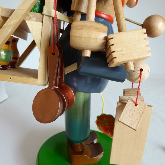 NEW 11” STEINBACH GERMANY MERCHANT MERCATOR PEDDLER WOOD INCENSE SMOKER - Picture 11 of 16